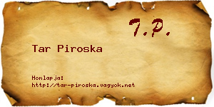 Tar Piroska névjegykártya