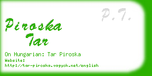piroska tar business card